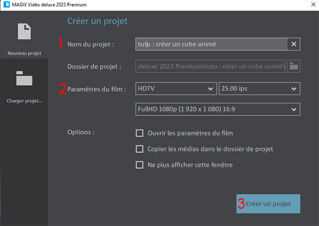 MAGIX VDL : créer un cube animé